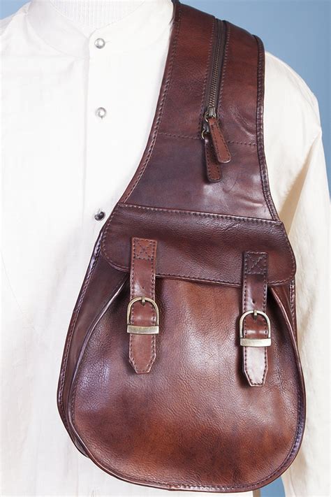 men's leather shoulder saddle bag